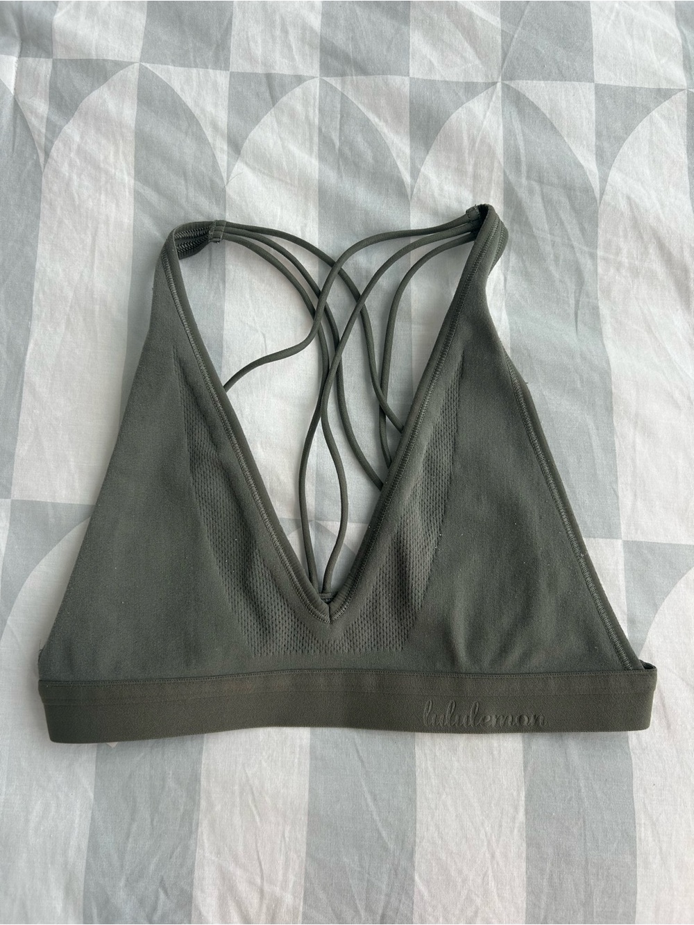 lululemon athletica Strappy Sports Bra in Olive